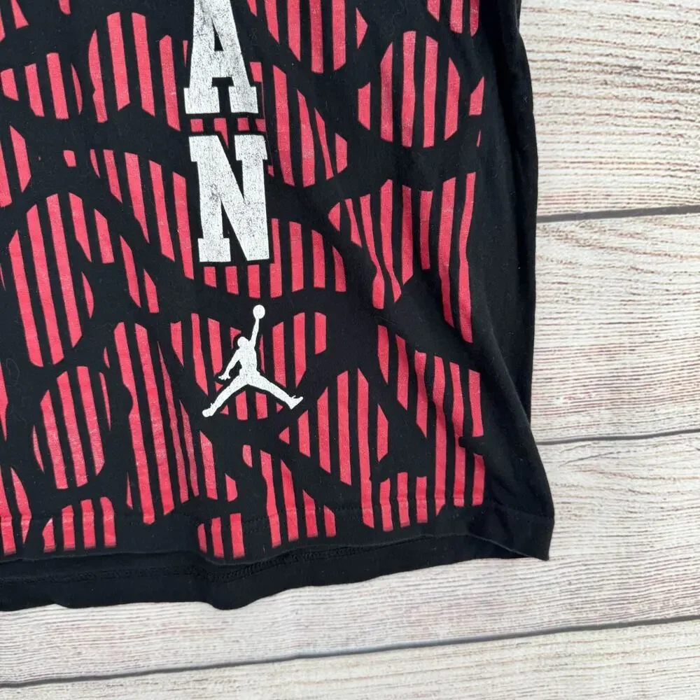 Jordan Front All Over‎ Print Short Sleeve T-Shirt Adult Size Large Black